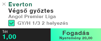 Each Way Bet box ticked