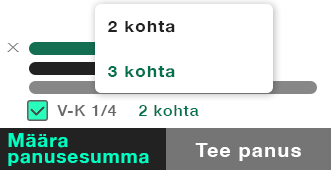 Panusesedel, mis näitab "Võit-koht ekstra" pakkumist