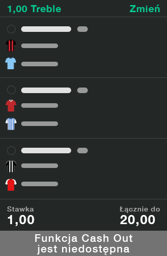 Funkcja Cash Out jest niedostępna