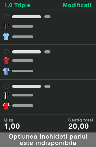 Optiunea Inchideti pariul este indisponibila