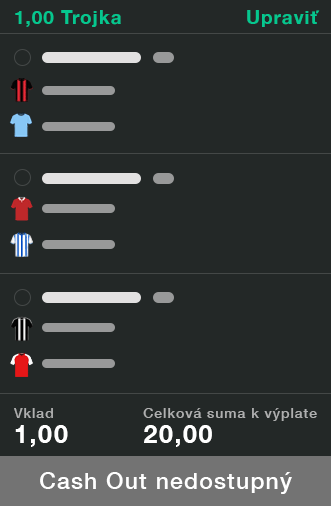 Cash Out nedostupný