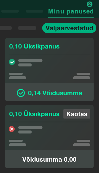 Kaotanud panuse näide