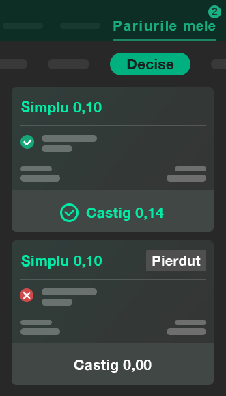 Pariurile mele - Exemplu de pariu necastigator