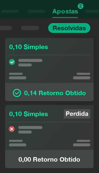 Exemplo de Aposta Perdida em Apostas